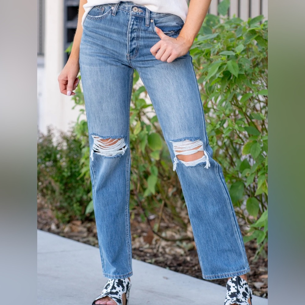 Kancan Medium Wash Dixion Ultra High Rise 90'S Boyfriend Jeans Size 28
